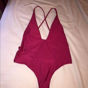 Red One-Piece Bathing Suit